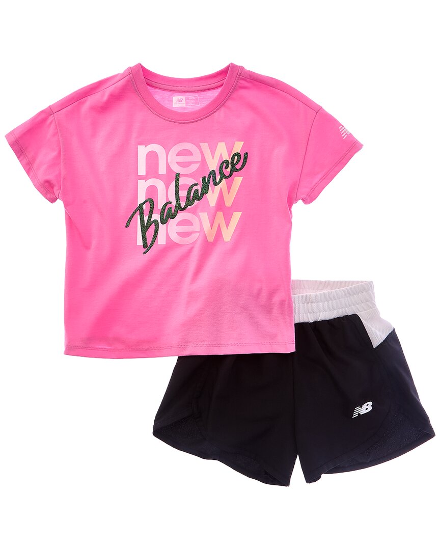 New Balance 2Pc Knit T-Shirt & Woven Short Set
