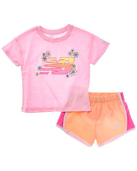 New Balance 2Pc Knit T-Shirt & Woven Short Set