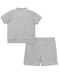 Little Me 2Pc Heather Grey Short Set