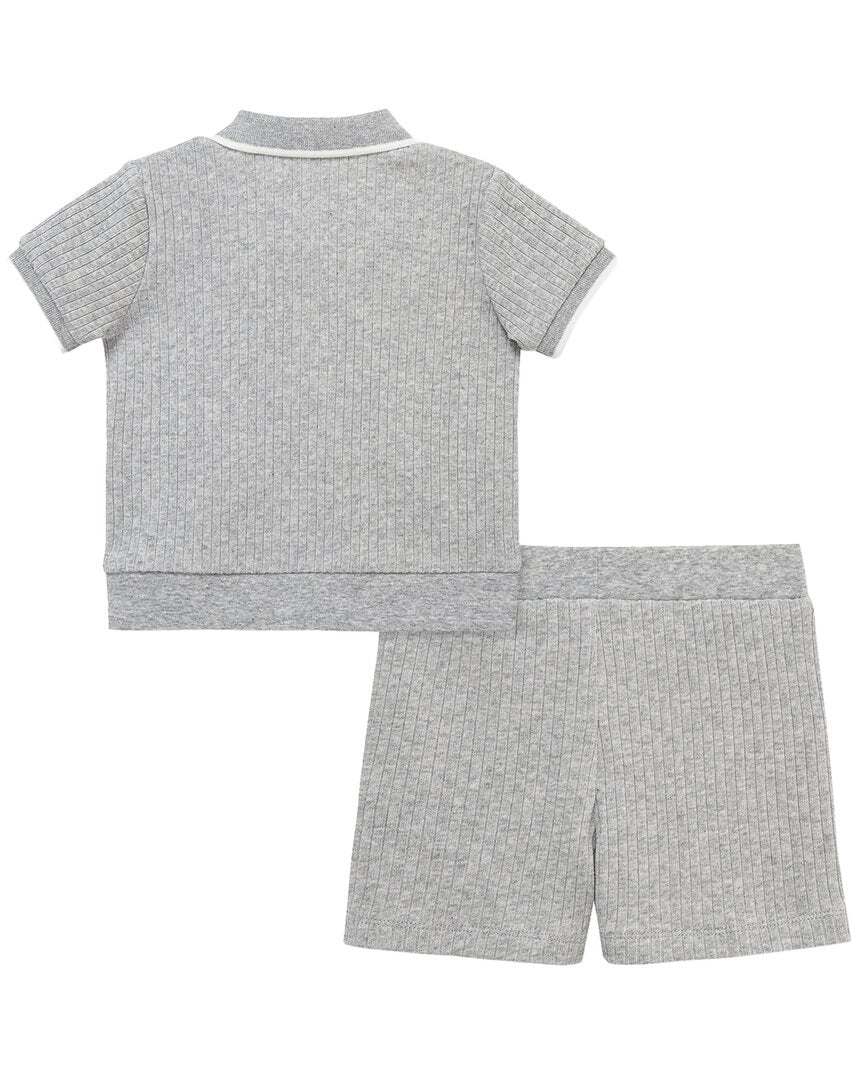 Little Me 2Pc Heather Grey Short Set