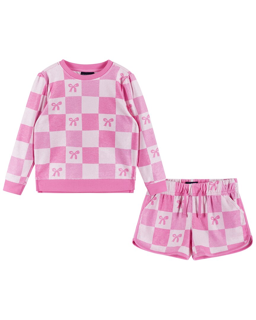 Andy & Evan Checkered Bow Terry Shirt
