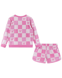 Andy & Evan Checkered Bow Terry Shirt