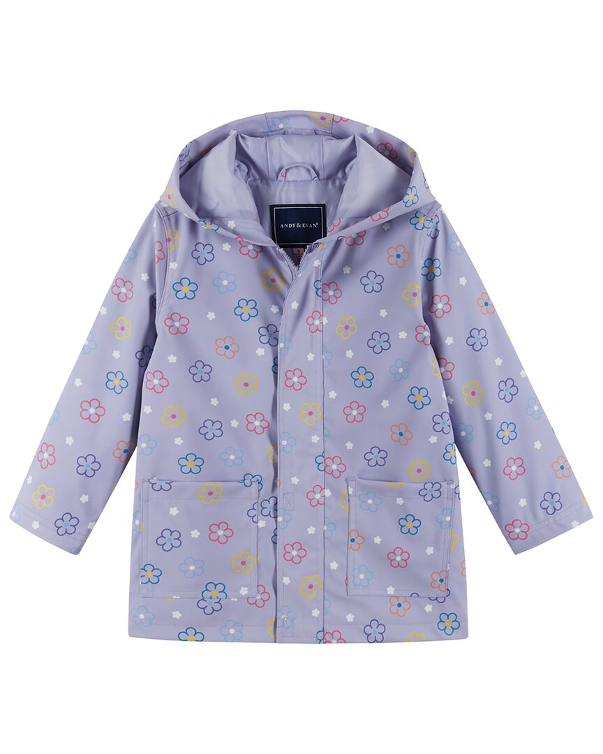 Andy & Evan Light Purple Floral Rain Coat