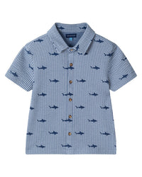 Andy & Evan 2Pc Stripe Shark Shirt & Pant Set