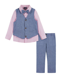 Andy & Evan 3Pc Seersucker Vest, Top & Pant Set