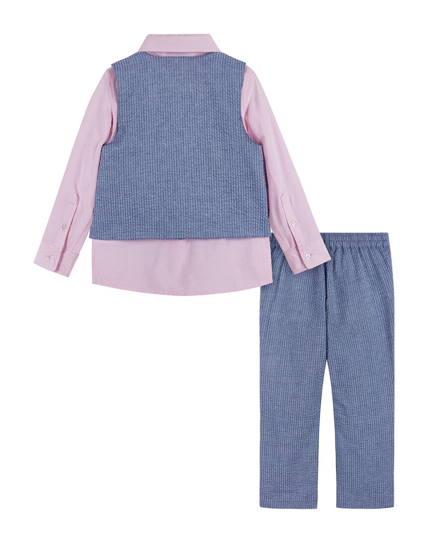 Andy & Evan 3Pc Seersucker Vest, Top & Pant Set