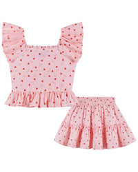 Andy & Evan 2Pc Printed Top & Skirt Set