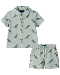 Andy & Evan 2Pc Dino Shirt & Short Set