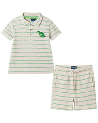 Andy & Evan 2Pc Striped Waffle Shirt & Short Set
