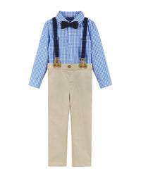 Andy & Evan Lt Blue Plaid Button-Down Set