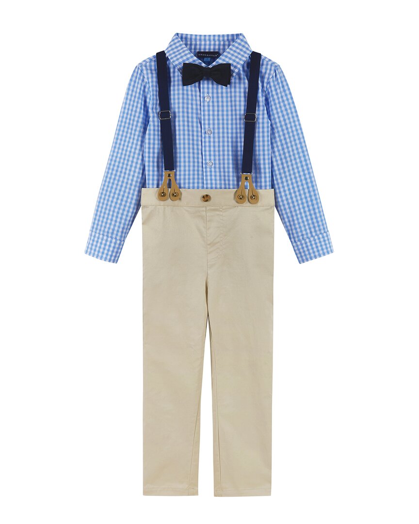 Andy & Evan Lt Blue Plaid Button-Down Set