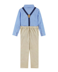 Andy & Evan Lt Blue Plaid Button-Down Set