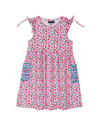 Andy & Evan Cherry Print Blocked Dress