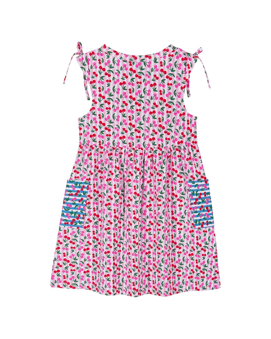Andy & Evan Cherry Print Blocked Dress