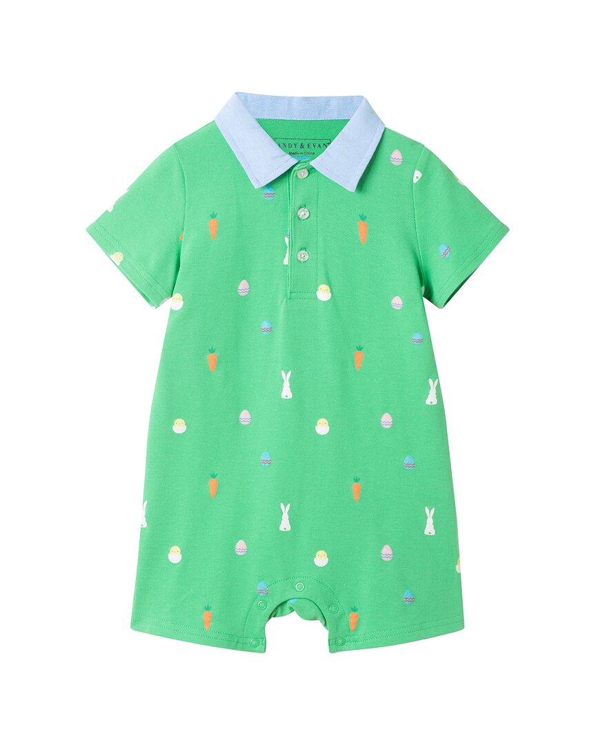 Andy & Evan Printed Polo Romper