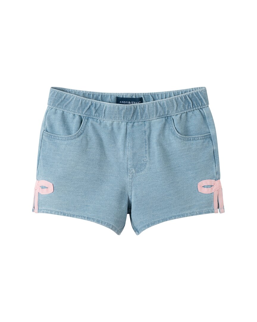 Andy & Evan Bow Hem Knit Denim Short