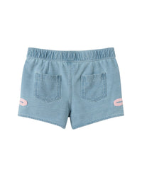 Andy & Evan Bow Hem Knit Denim Short