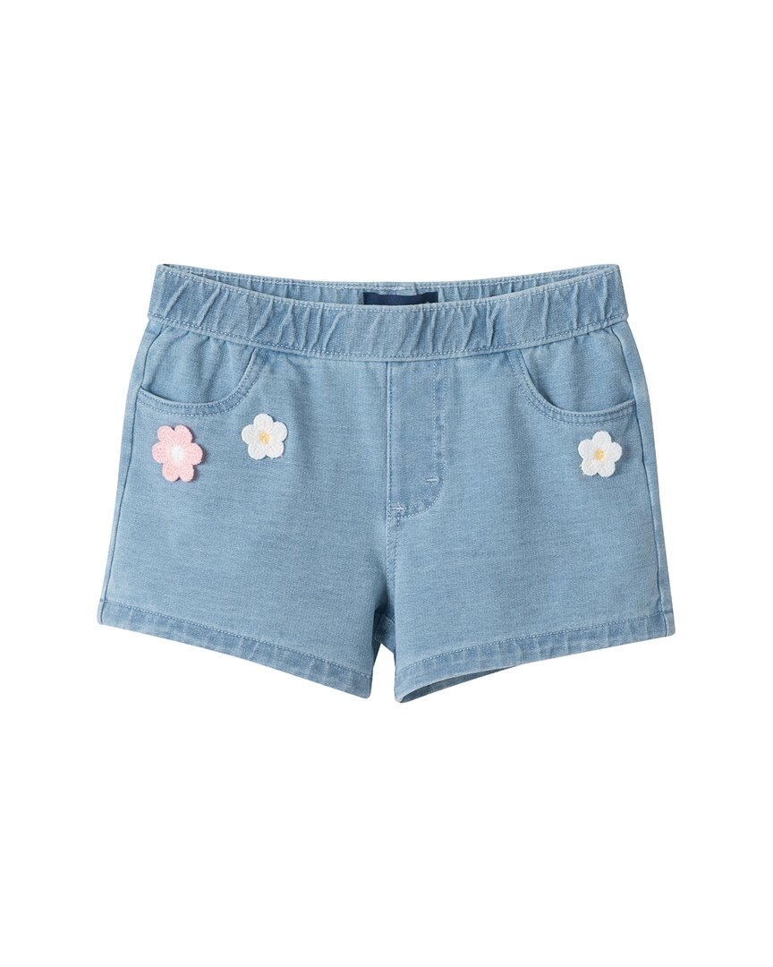 Andy & Evan Crochet Flower Knit Denim Short