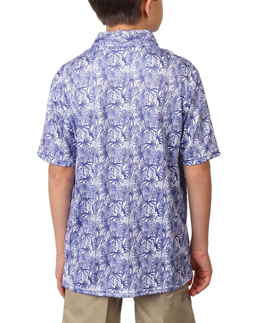 Tailorbyrd Stenciled Leaves Printed Performance Polo Shirt