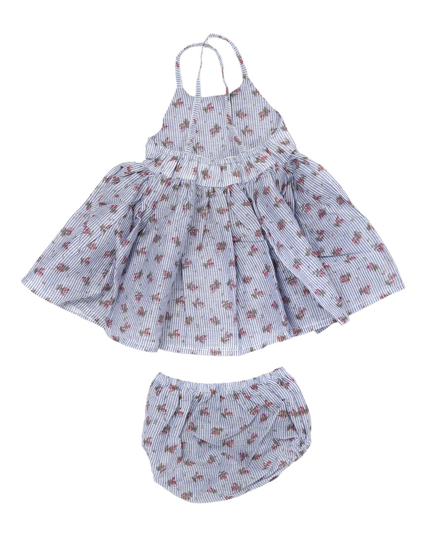 Oh Baby! Stripe With Roses Woven Party Dress