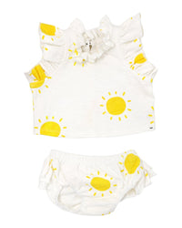 Oh Baby! Sunshine Cotton Slub Lola Top & Tushie Set