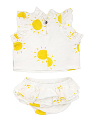 Oh Baby! Sunshine Cotton Slub Lola Top & Tushie Set