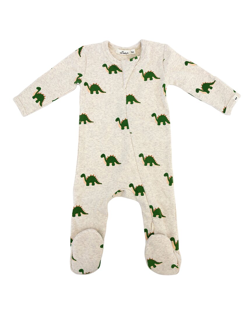 Oh Baby! Dinosaur Print Zipper Footie