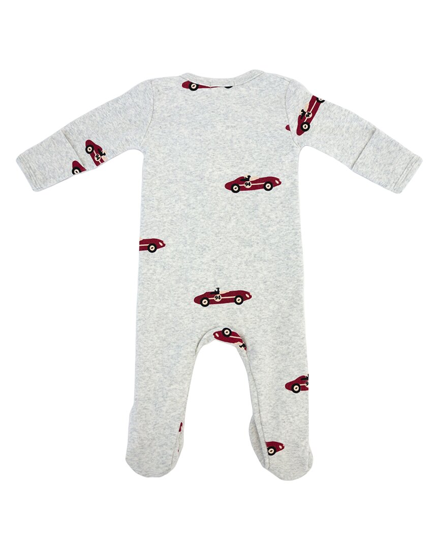 Oh Baby! Racecars Print Zipper Footie