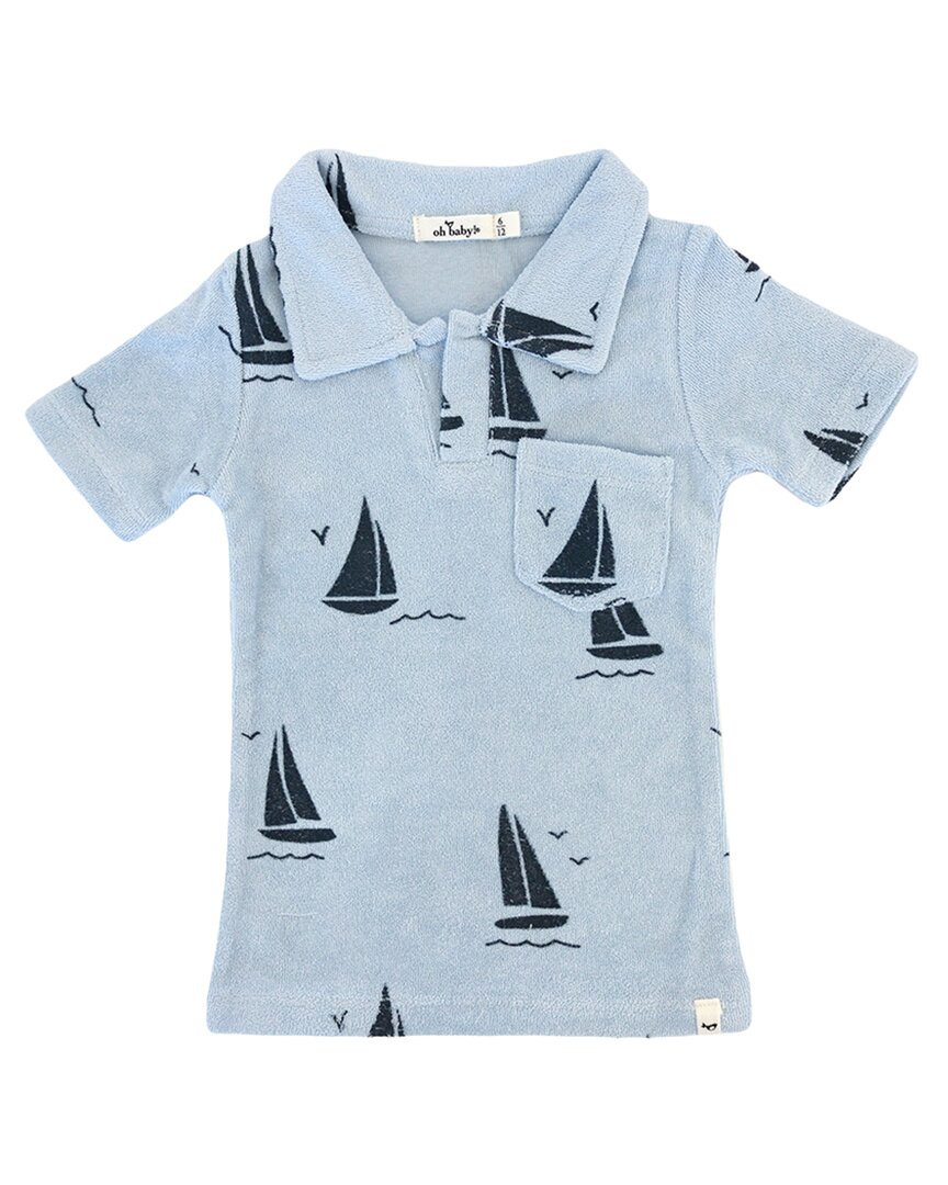 Oh Baby! Sailboat Print Terry Polo Shirt