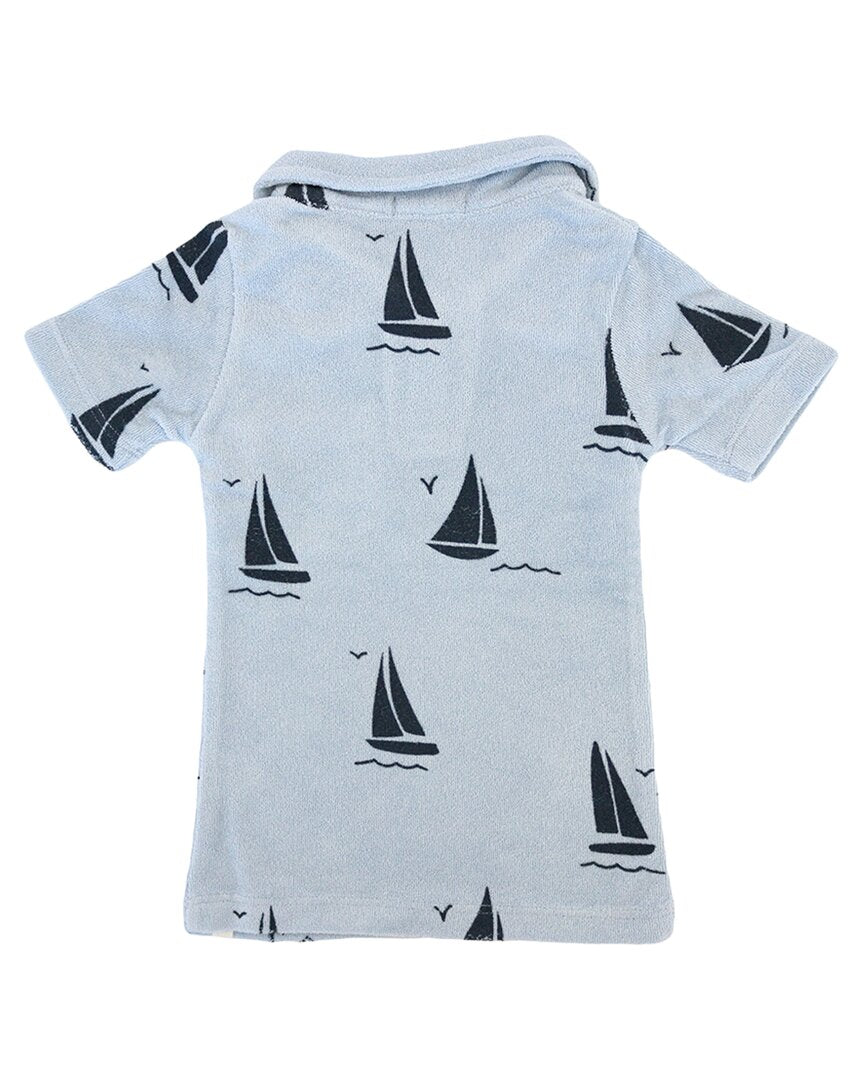 Oh Baby! Sailboat Print Terry Polo Shirt