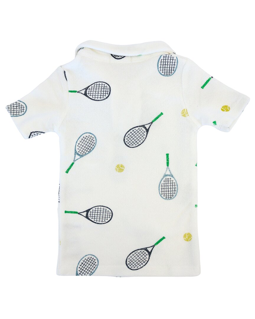 Oh Baby! Tennis Print Terry Polo Shirt