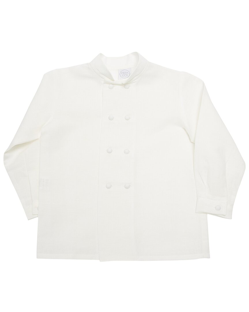 Pepa London Double-Breasted Mandarin Collar Linen-Blend Shirt