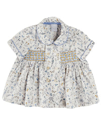 Pepa London Ellis Liberty Print Hand-Smocked Short