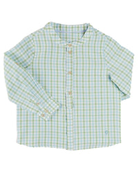 Pepa London Maxwell Gingham Mao Collar Shirt