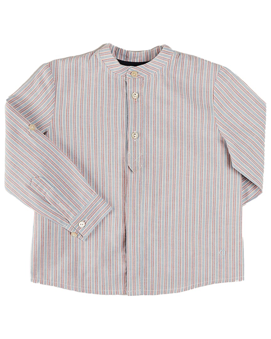 Pepa London Beaufort Striped Mao Collar Shirt