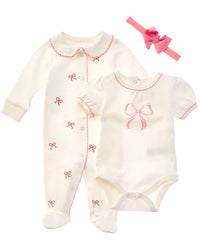 Shabby Chic Shabby Chic Girl's 3Pc Romper & Footie Set