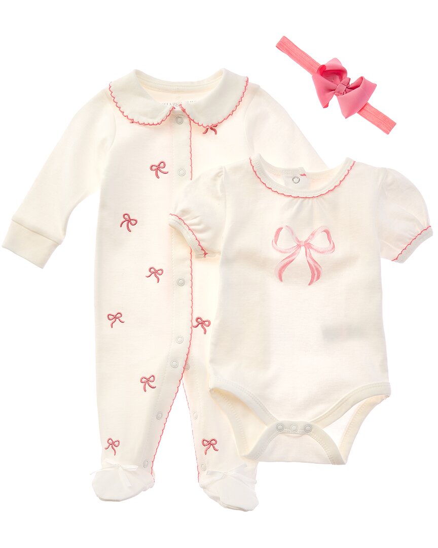 Shabby Chic Shabby Chic Girl's 3Pc Romper & Footie Set