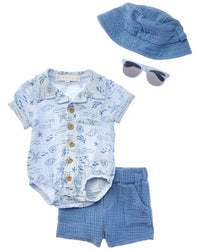 Rachel Zoe 4Pc Romper & Short Set