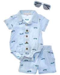 Rachel Zoe 3Pc Romper & Short Set