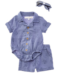 Rachel Zoe 3Pc Romper & Short Set