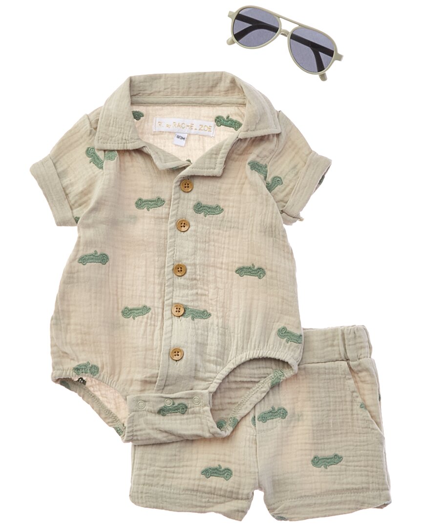 Rachel Zoe 3Pc Romper & Short Set