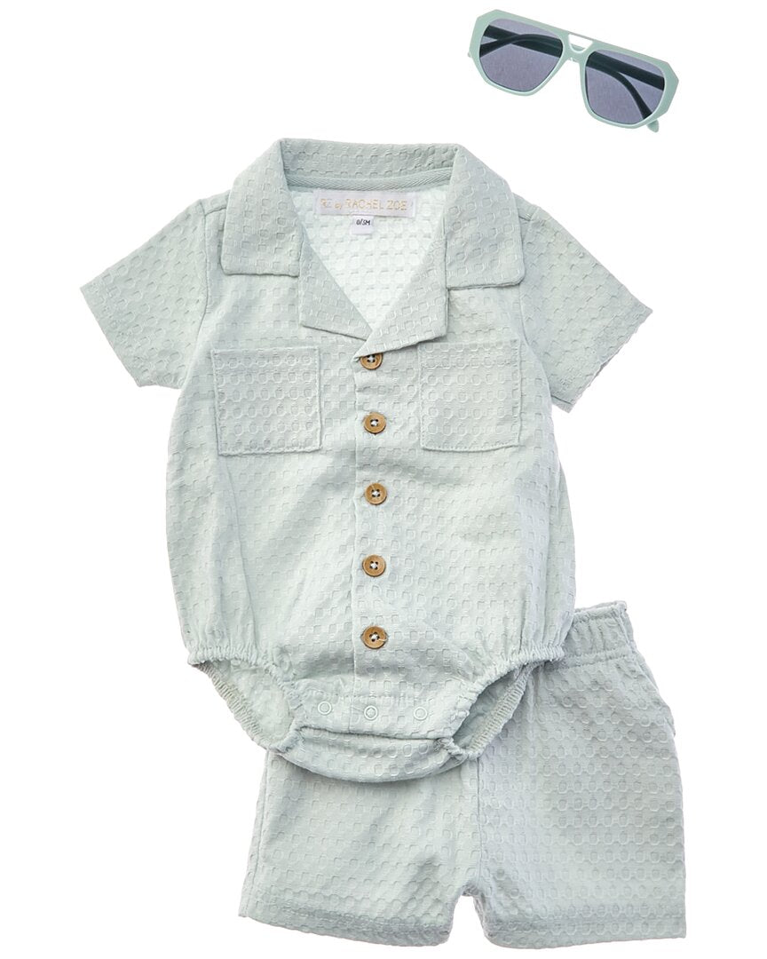 Rachel Zoe 3Pc Knit Romper & Short Set