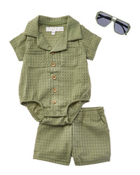 Rachel Zoe 3Pc Knit Romper & Short Set