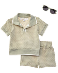 Rachel Zoe 3Pc Knit Top & Short Set