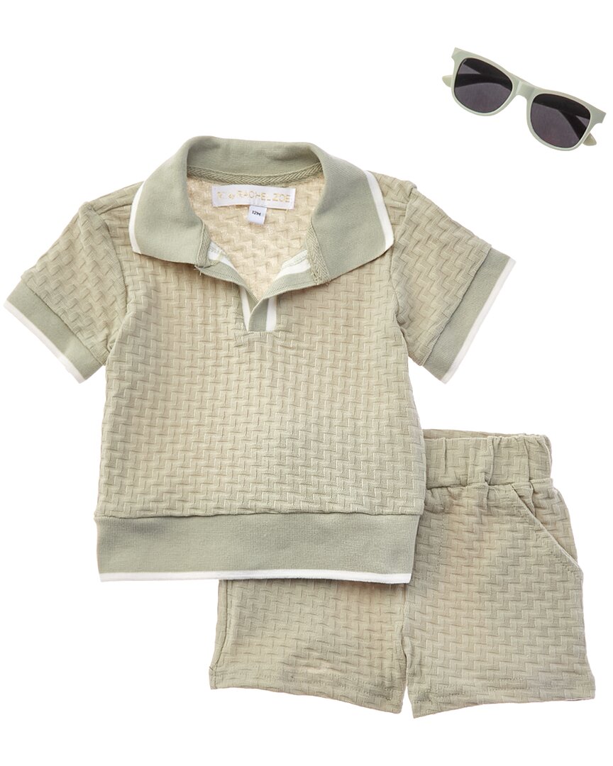 Rachel Zoe 3Pc Knit Top & Short Set