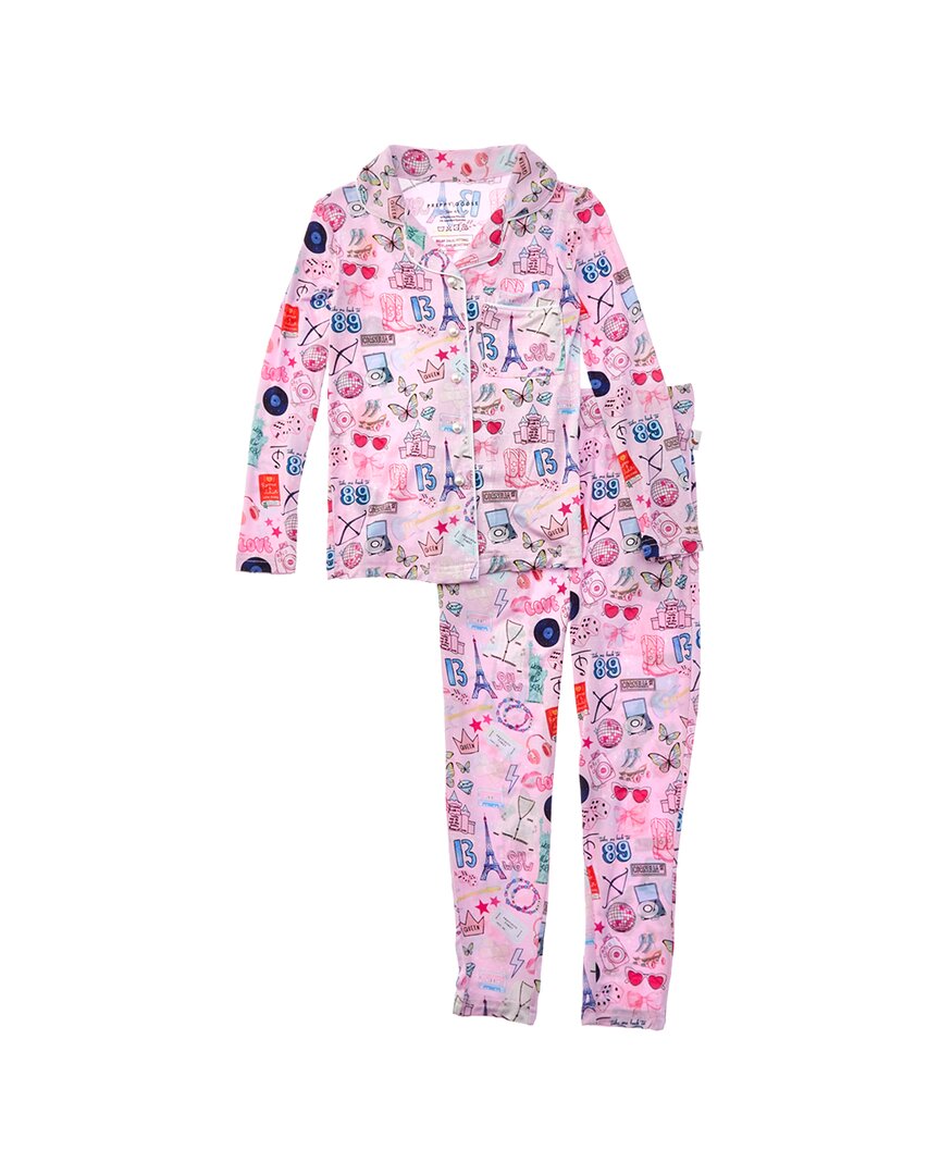 Preppygoose 2Pc Girls Abroad Pajama Set
