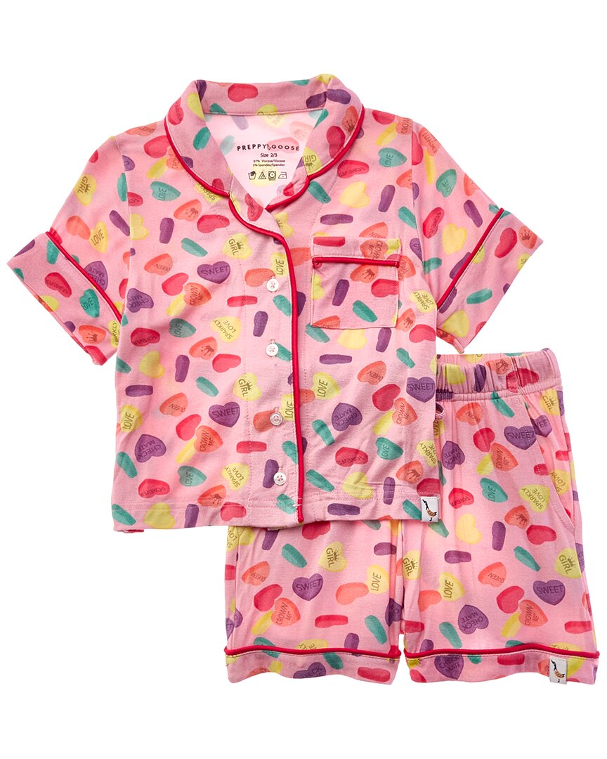 Preppygoose 2Pc Candy Heart Pajama Set