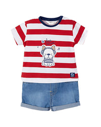 Mayoral Striped Puppy Set