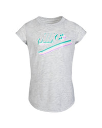 Nike Striped Logo T-Shirt 2T Grey Heather