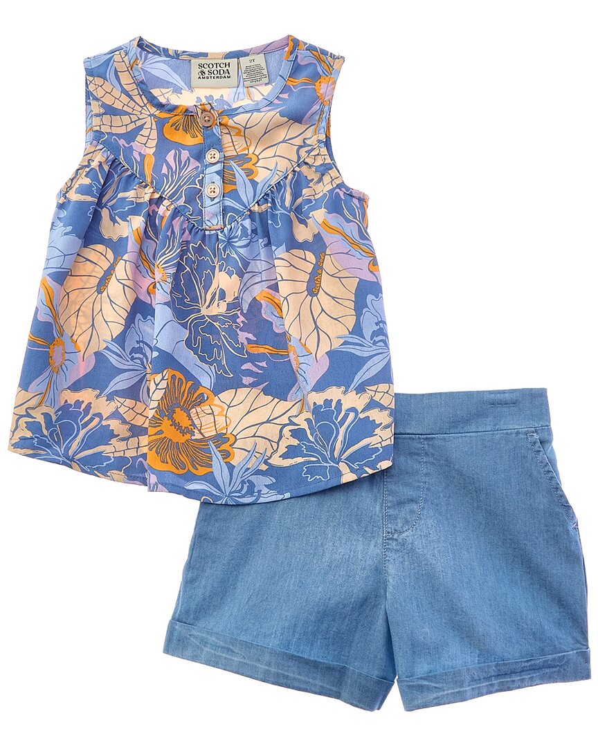 Scotch & Soda 2Pc Top & Denim Short Set
